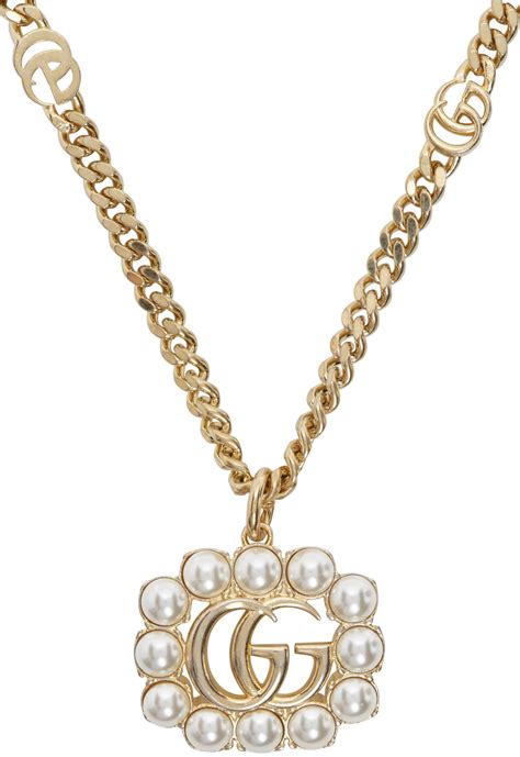 gucci pearl gg necklace|gucci goldtone necklace.